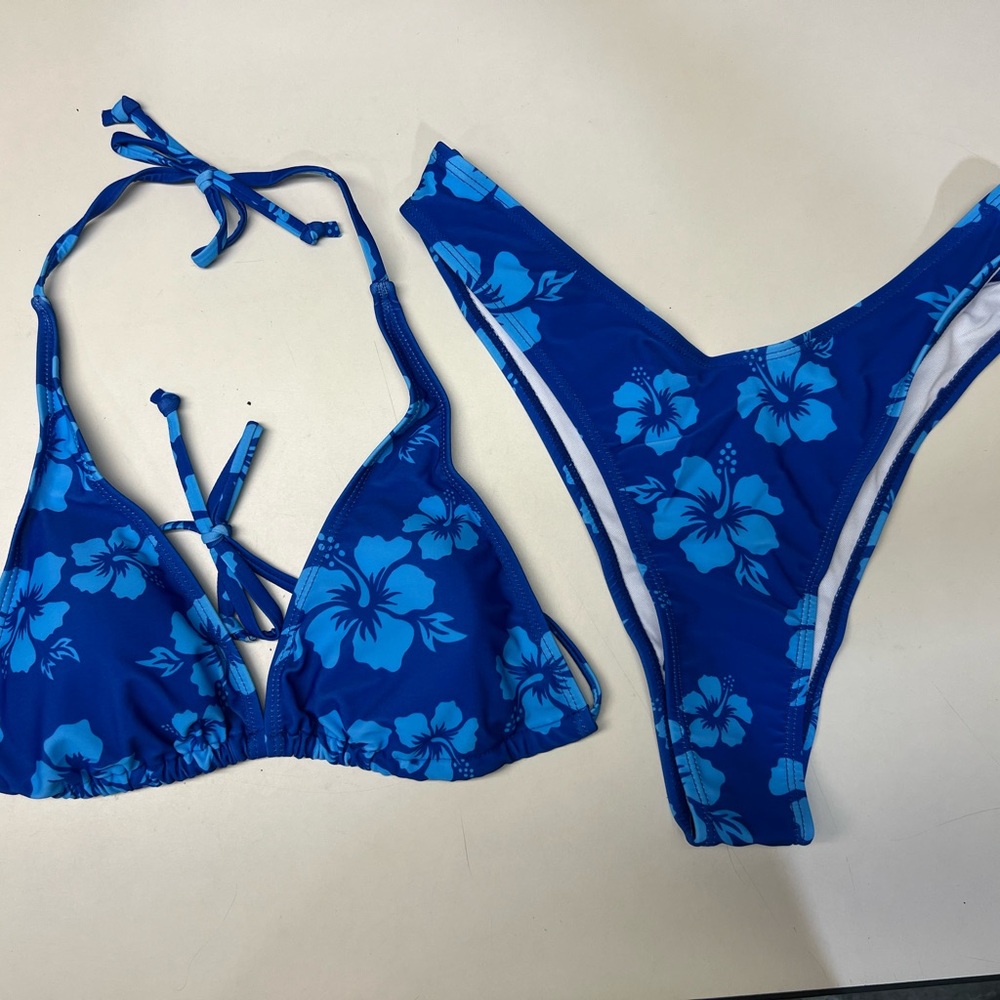 Blue Floral Bikini Set